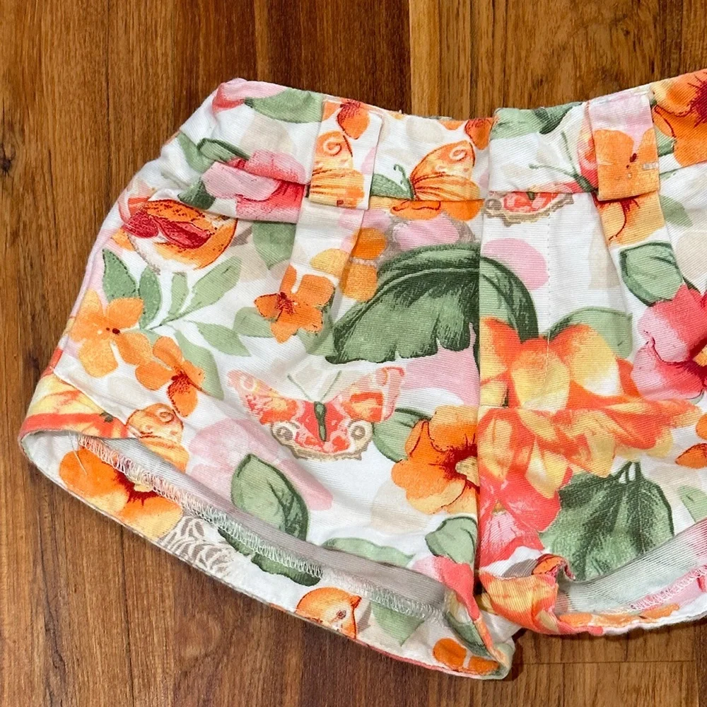 Kids Mayoral Girl Floral Shorts Size 2 - Picture 2 of 4